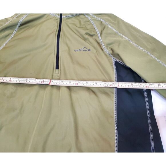 Eddie Bauer Men's Fleece Long Sleeves Mock Neck Sweater Quarter Zip Green M - Picture 5 of 8